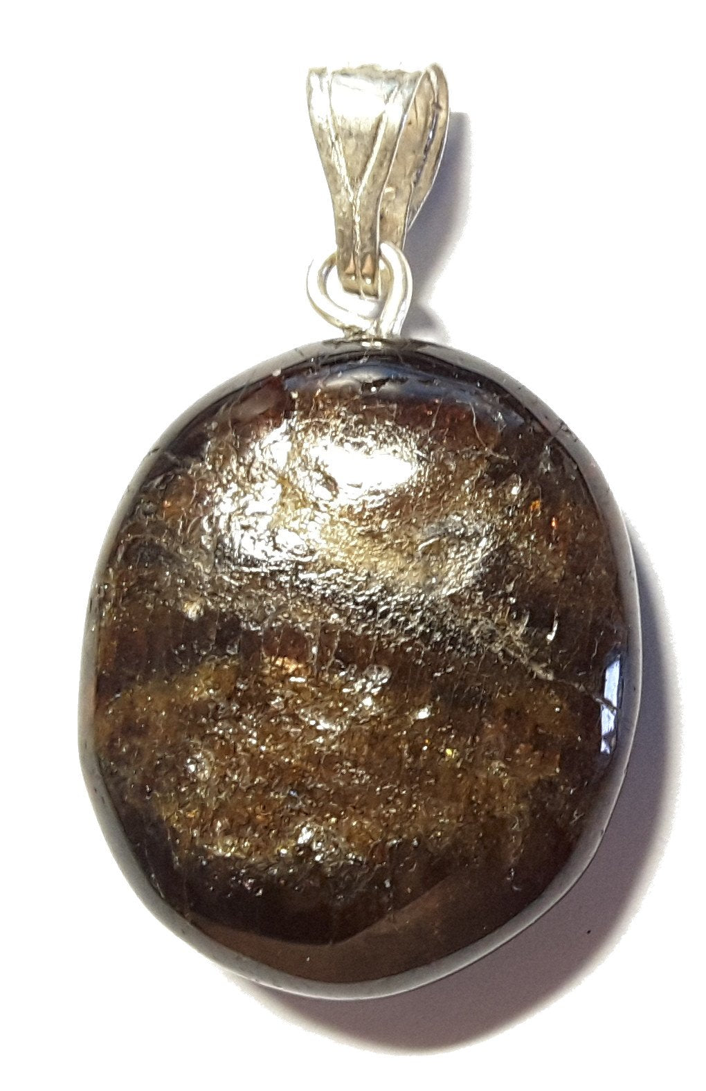 Granat Scheibenstein mit Silber-V-Öse