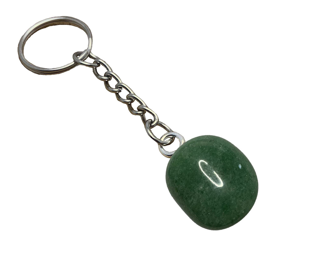 Aventurin an einer Kette mit Ring als Schlüsselanhänger