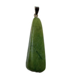 Langer Buddha Serpentin Anhänger mit Silber-V-Öse
