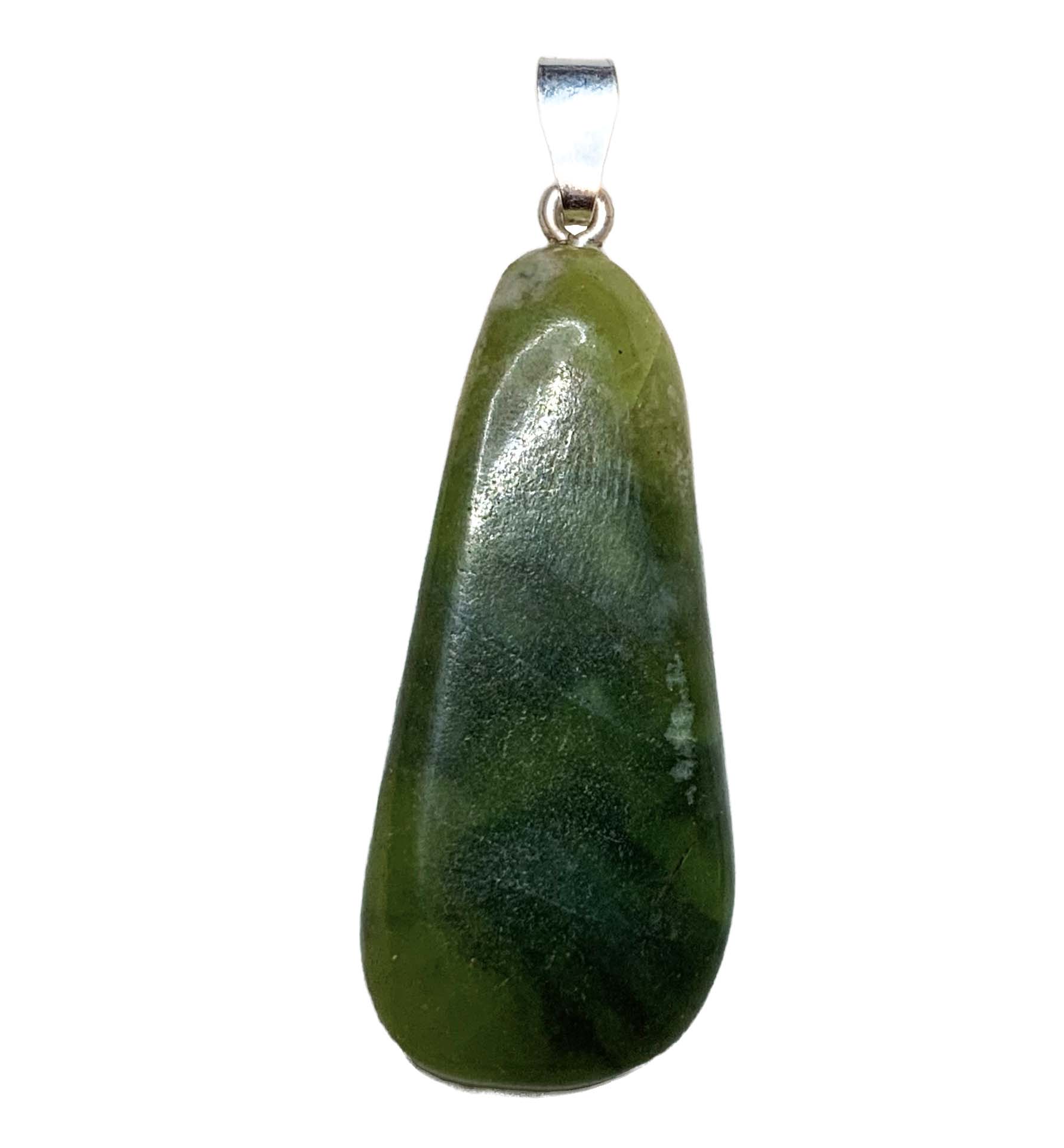 Buddha Serpentin Anhänger mit Silber-V-Öse