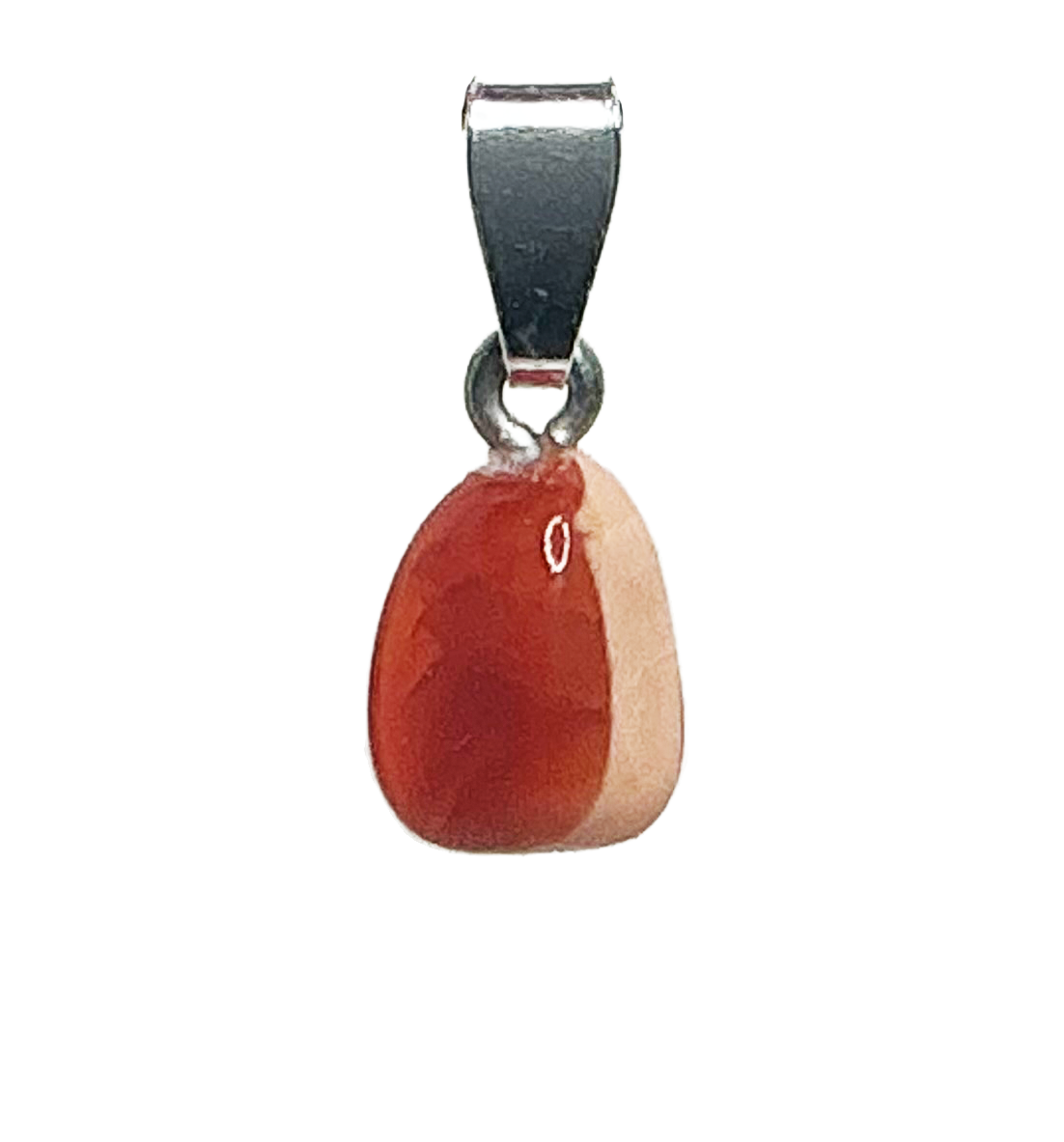 leuchtend oranger Feuropal mit Silberöse