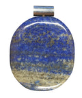 Lapislazuli Scheibenstein als Anhänger mit Silber-Röhrchenöse