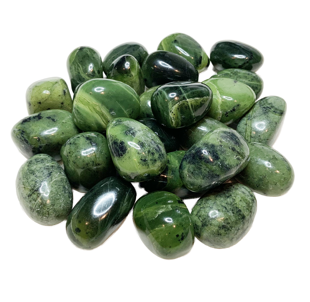 Sammelbild von Nephrit Jade Trommelsteinen