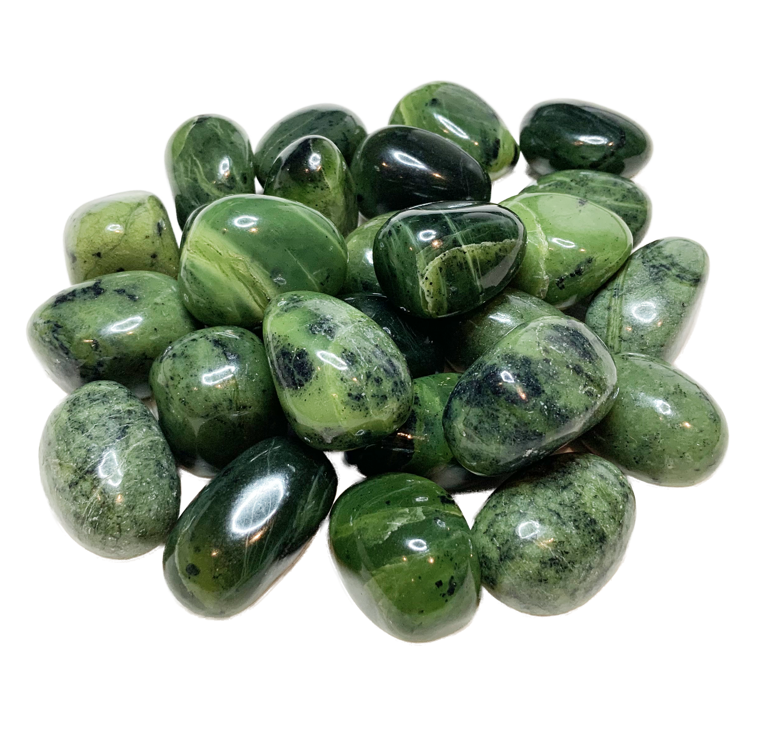 Sammelbild von Nephrit Jade Trommelsteinen