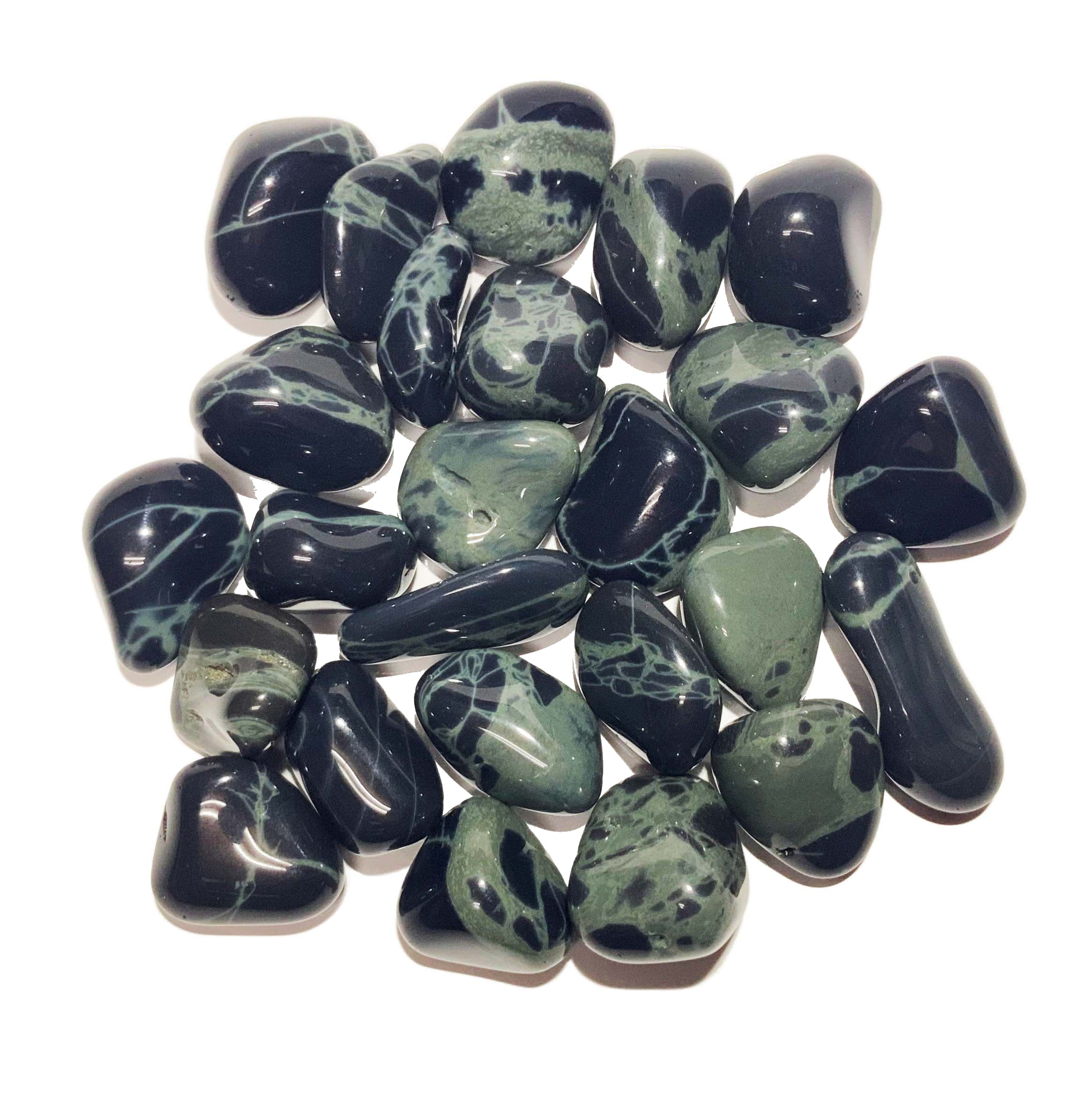 Sammelbild von Patcholi Obsidian Trommelsteinen
