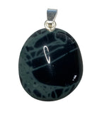 Patcholi Obsidian Handschmeichler als Anhänger mit Silber-V-Öse