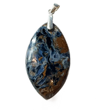Blaubrauner Pietersit Anhänger mit Silberklappöse