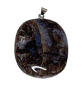 KRIO Pietersit Scheibenstein als Anhänger mit Silberöse – Handgeschliffen mit Silberöse