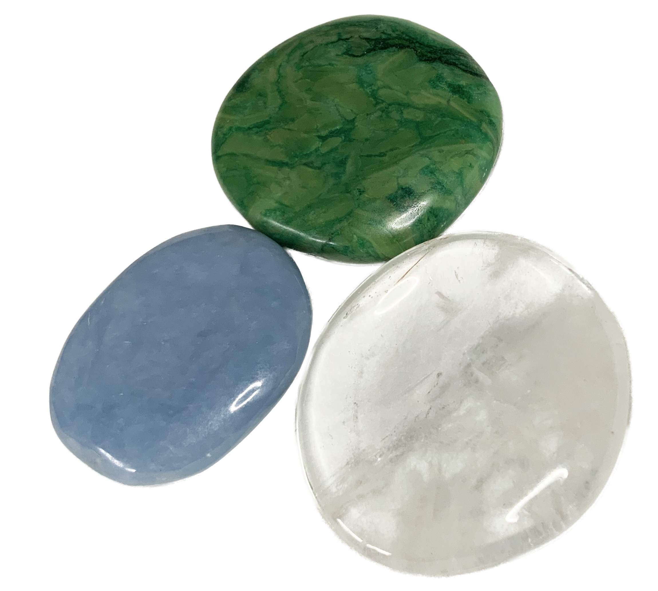 Scheibensteine Budstone, Angelit, Bergkristall