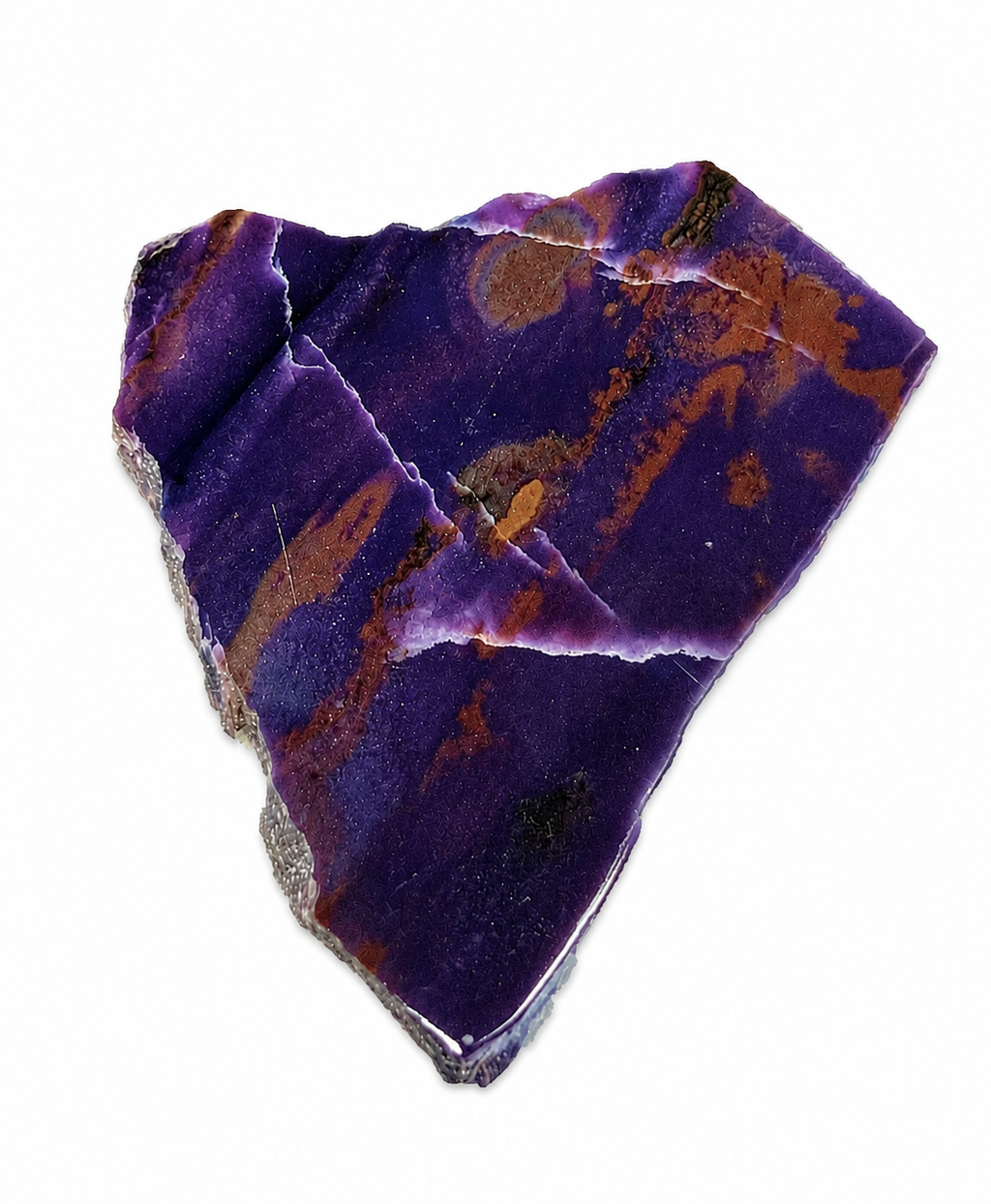 Handgeschliffene Sugilith Scheibe in Dreieckform