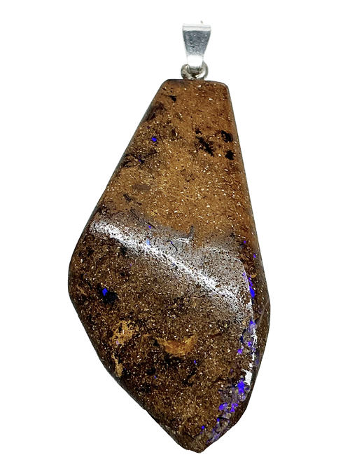 Boulderopal Anhänger mit Silber-Röhrchenöse