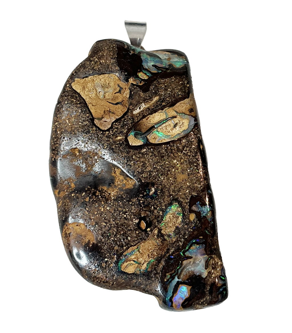 Boulderopal Anhänger mit Silber-V-Öse