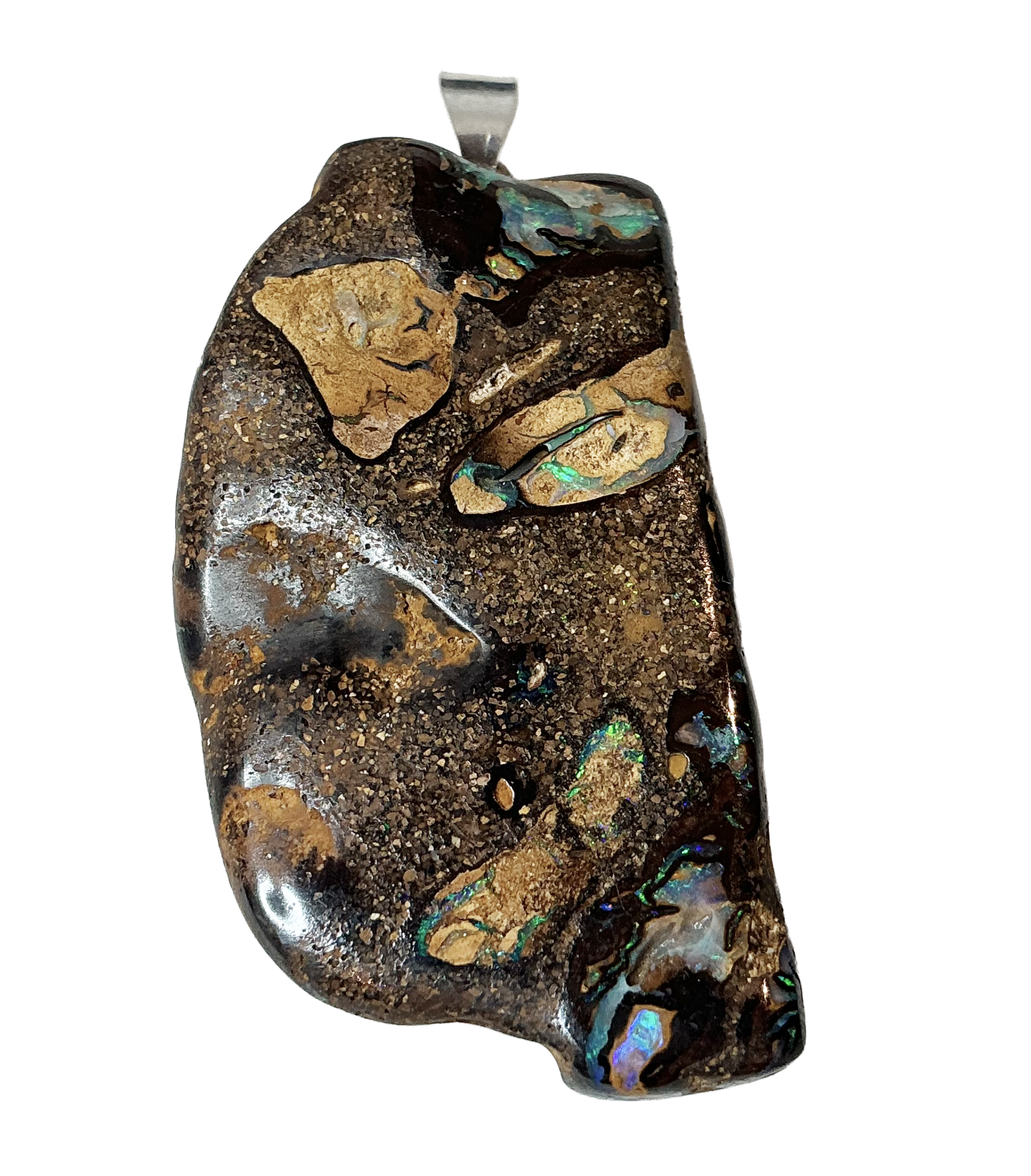 Boulderopal Anhänger mit Silber-V-Öse