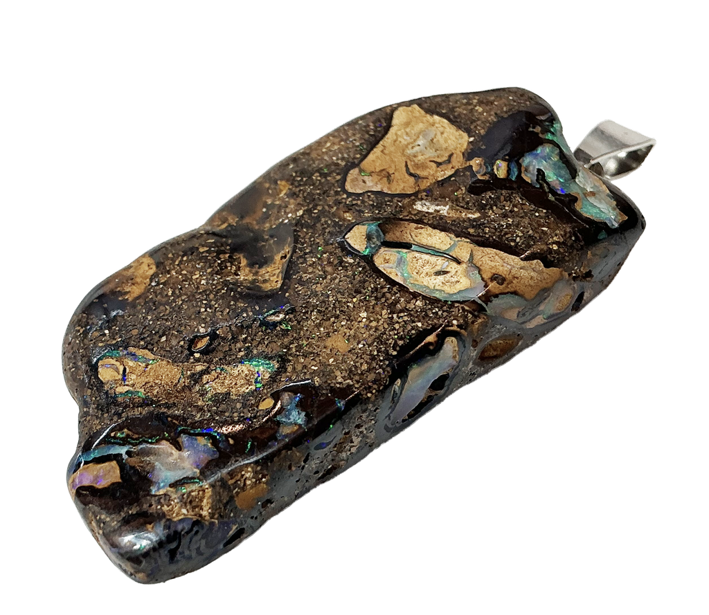 Boulderopal Anhänger mit Silber-V-Öse