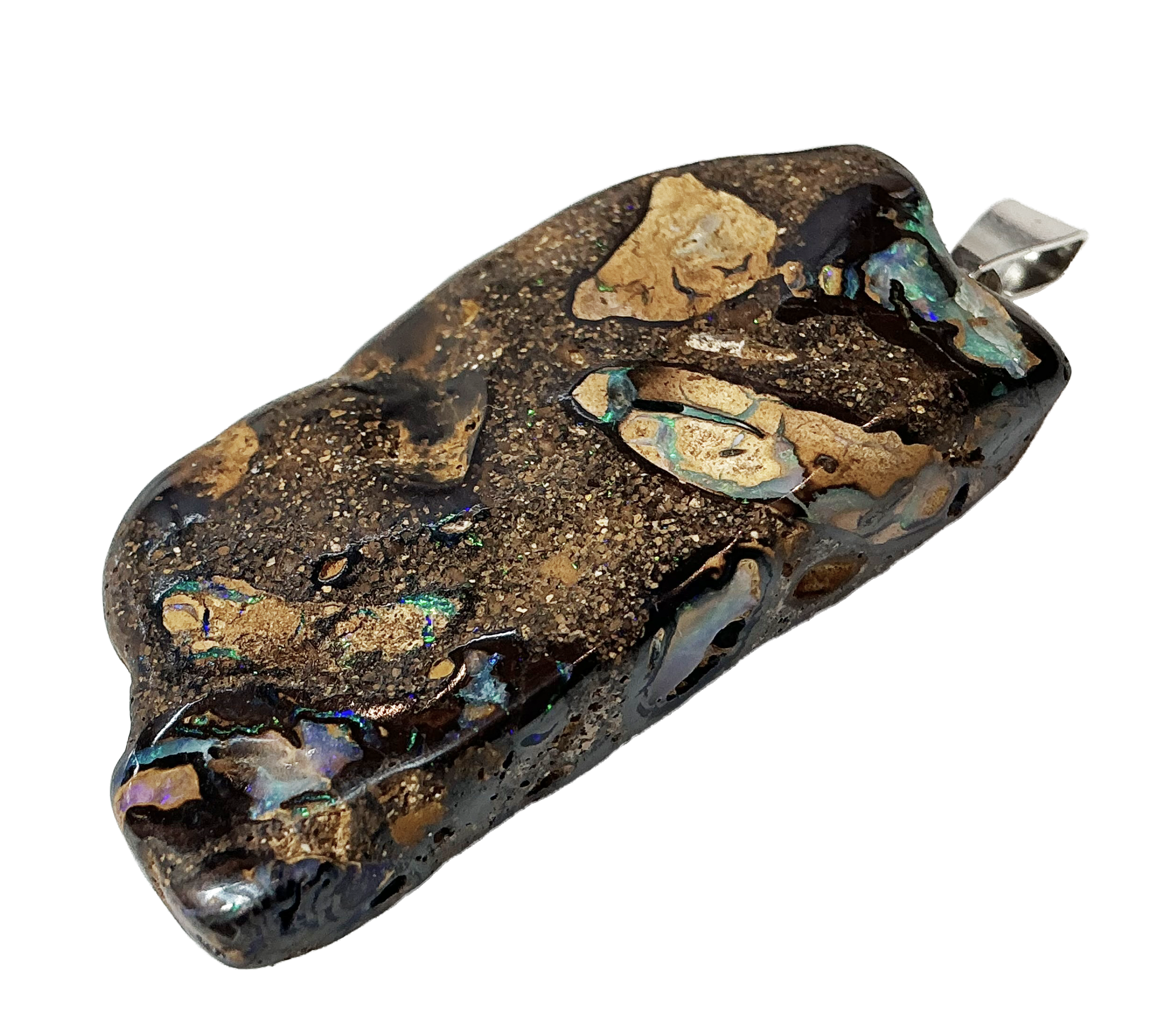 Boulderopal Anhänger mit Silber-V-Öse