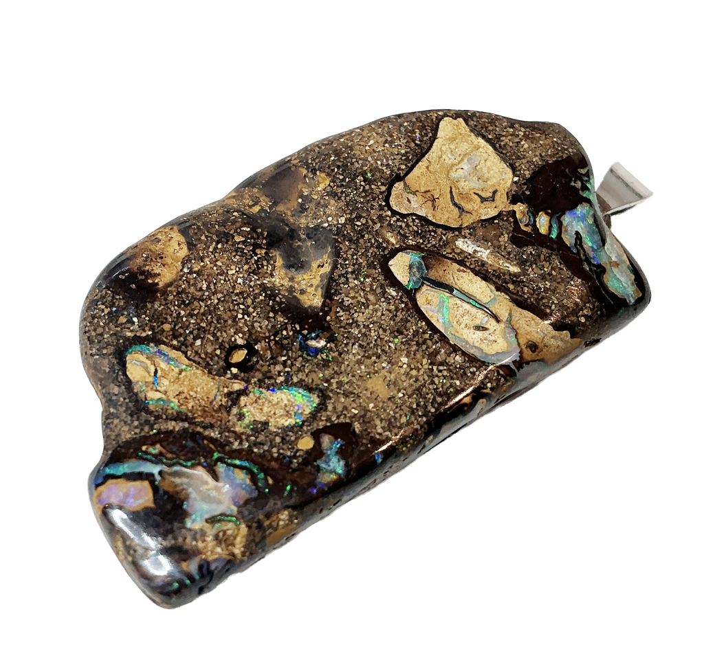 Boulderopal Anhänger mit Silber-V-Öse