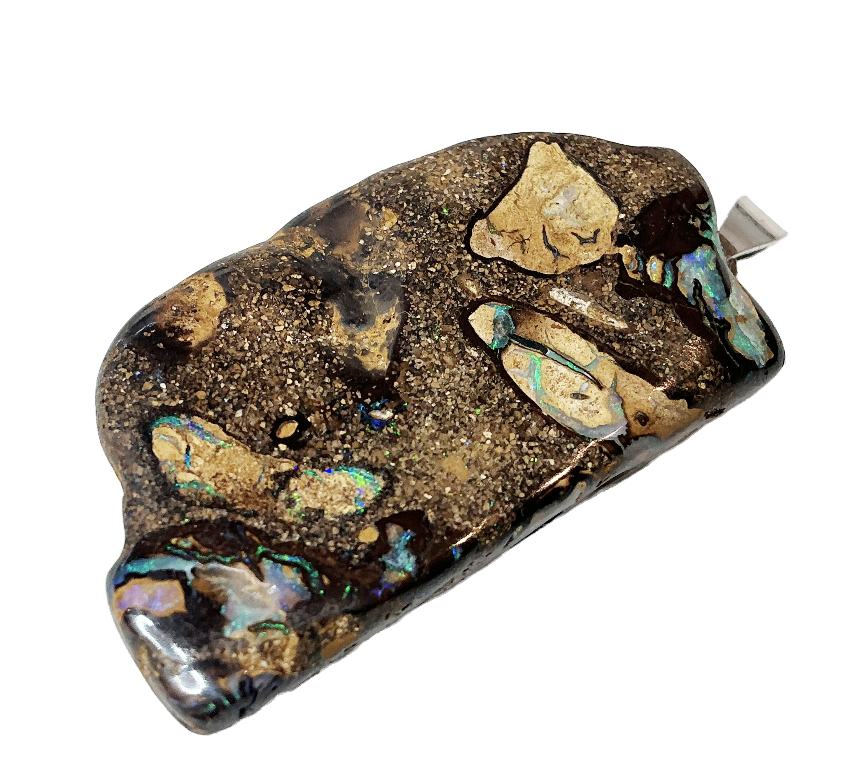 Boulderopal Anhänger mit Silber-V-Öse