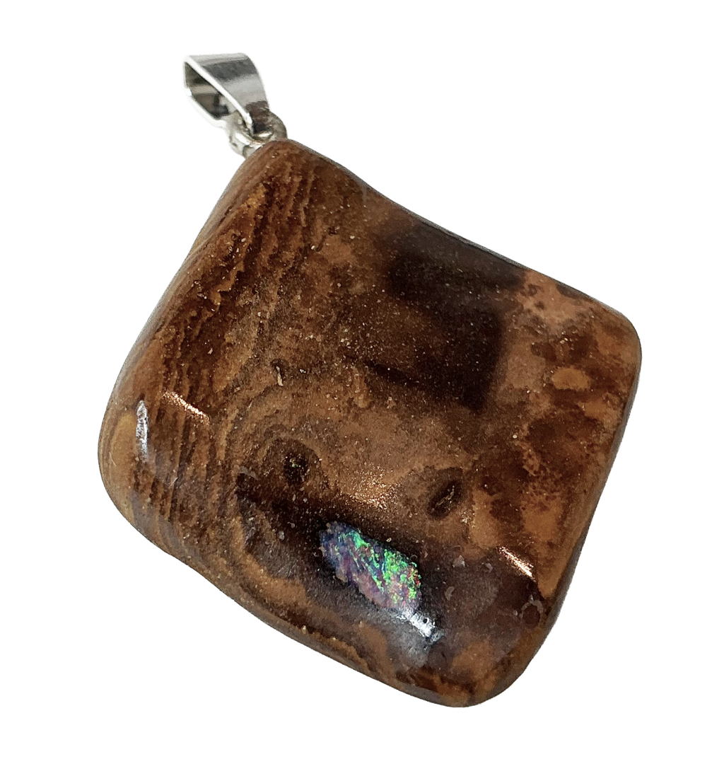 Boulderopal Anhänger mit Silber-V-Öse