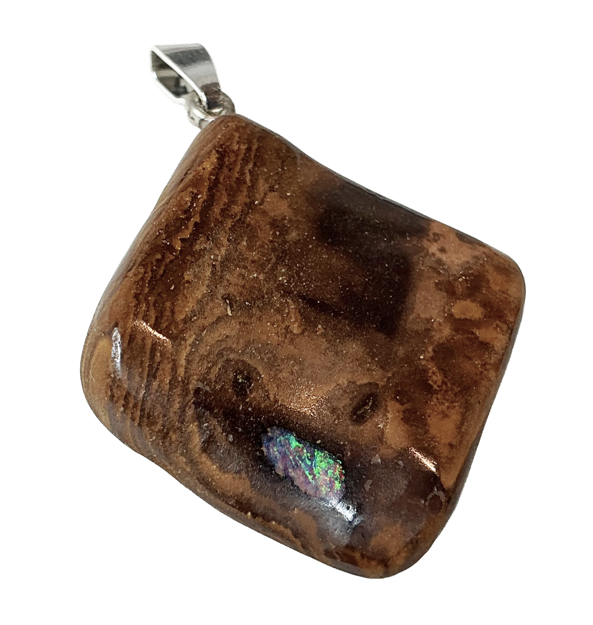 Boulderopal Anhänger mit Silber-V-Öse