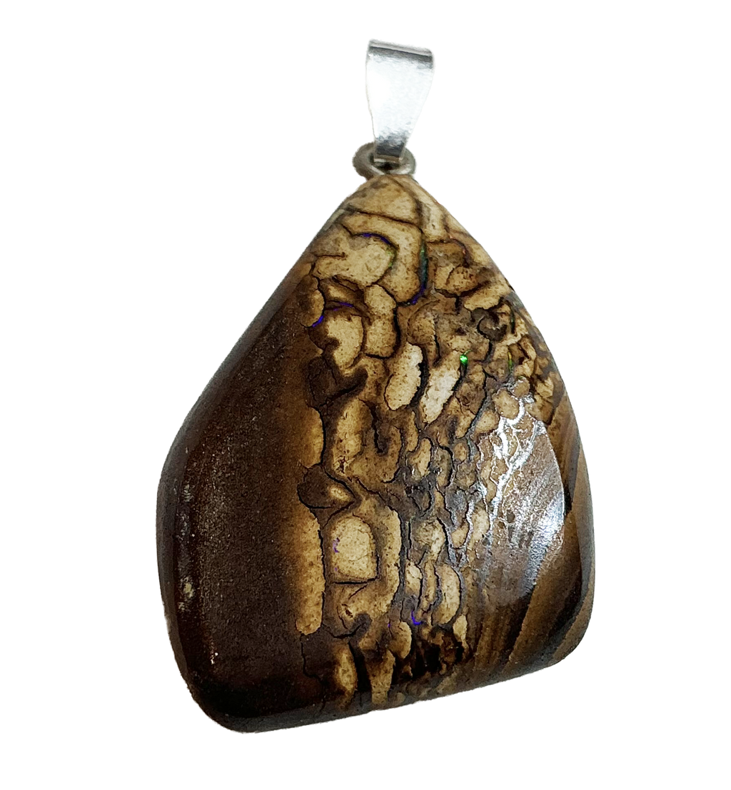Boulderopal Anhänger mit Silber-V-Öse