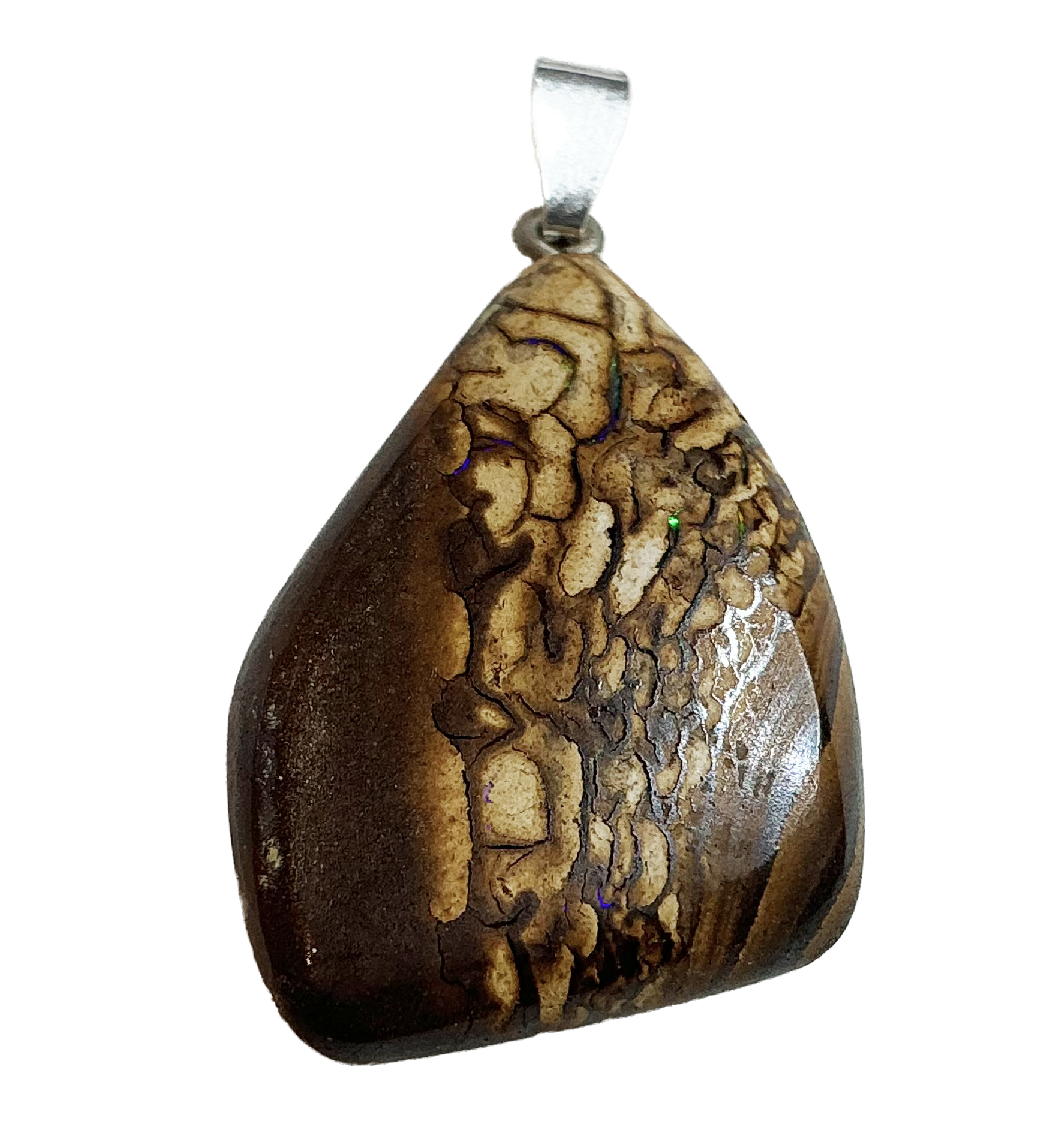 Boulderopal Anhänger mit Silber-V-Öse