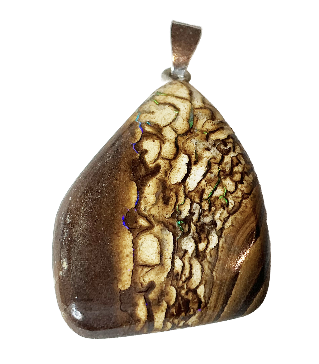 Boulderopal Anhänger mit Silber-V-Öse