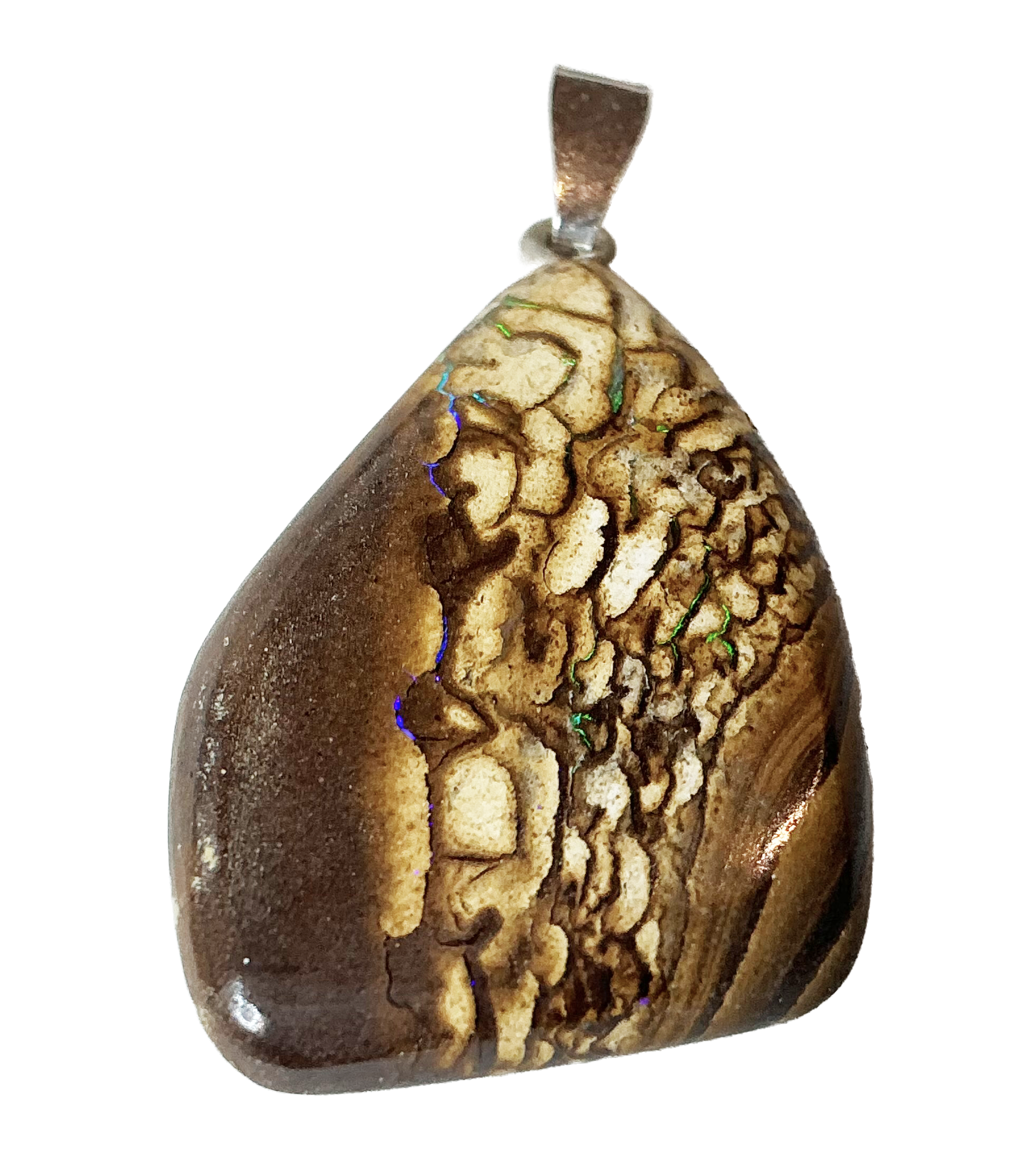 Boulderopal Anhänger mit Silber-V-Öse