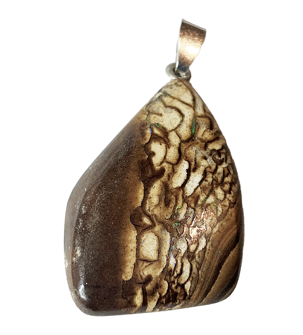 Boulderopal Anhänger mit Silber-V-Öse