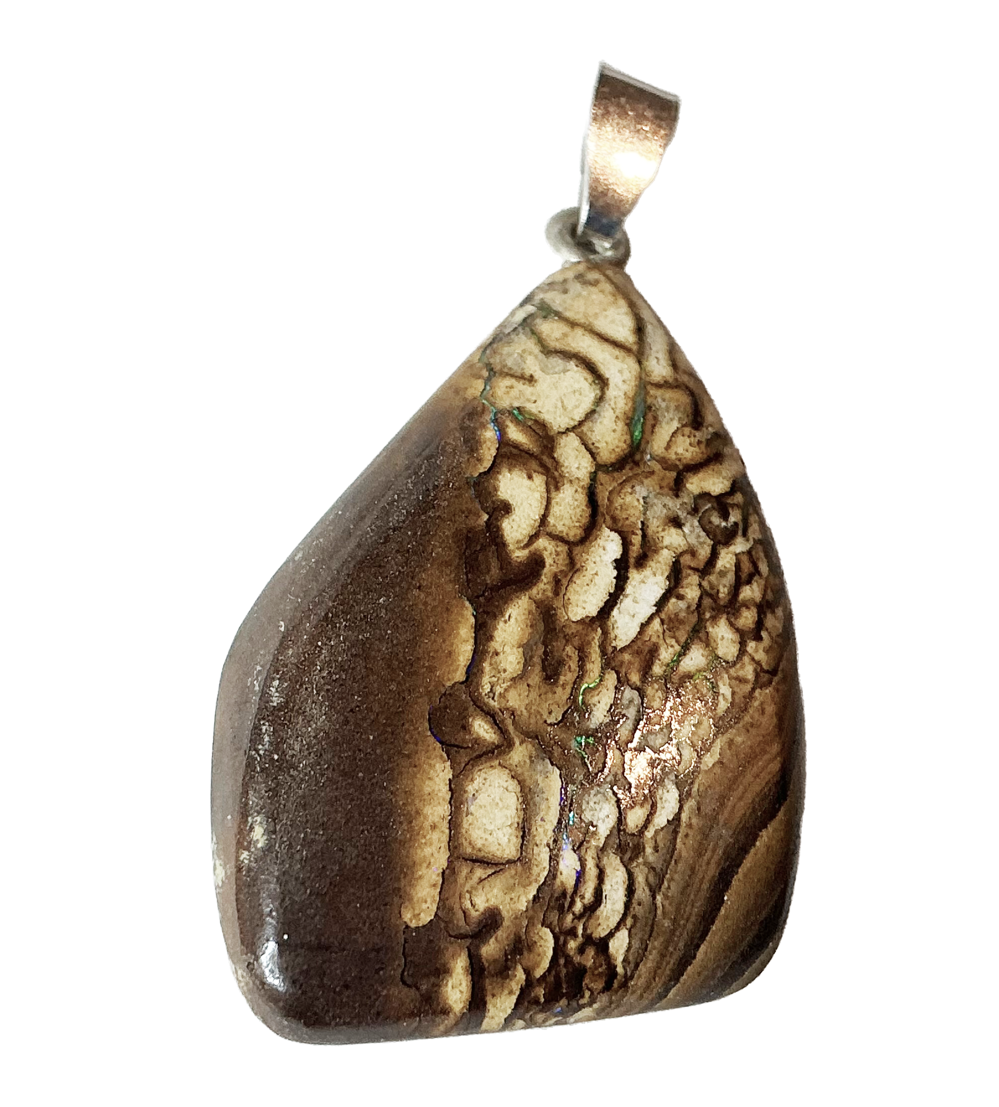 Boulderopal Anhänger mit Silber-V-Öse