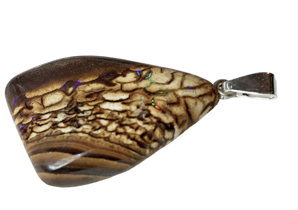 Boulderopal Anhänger mit Silber-V-Öse