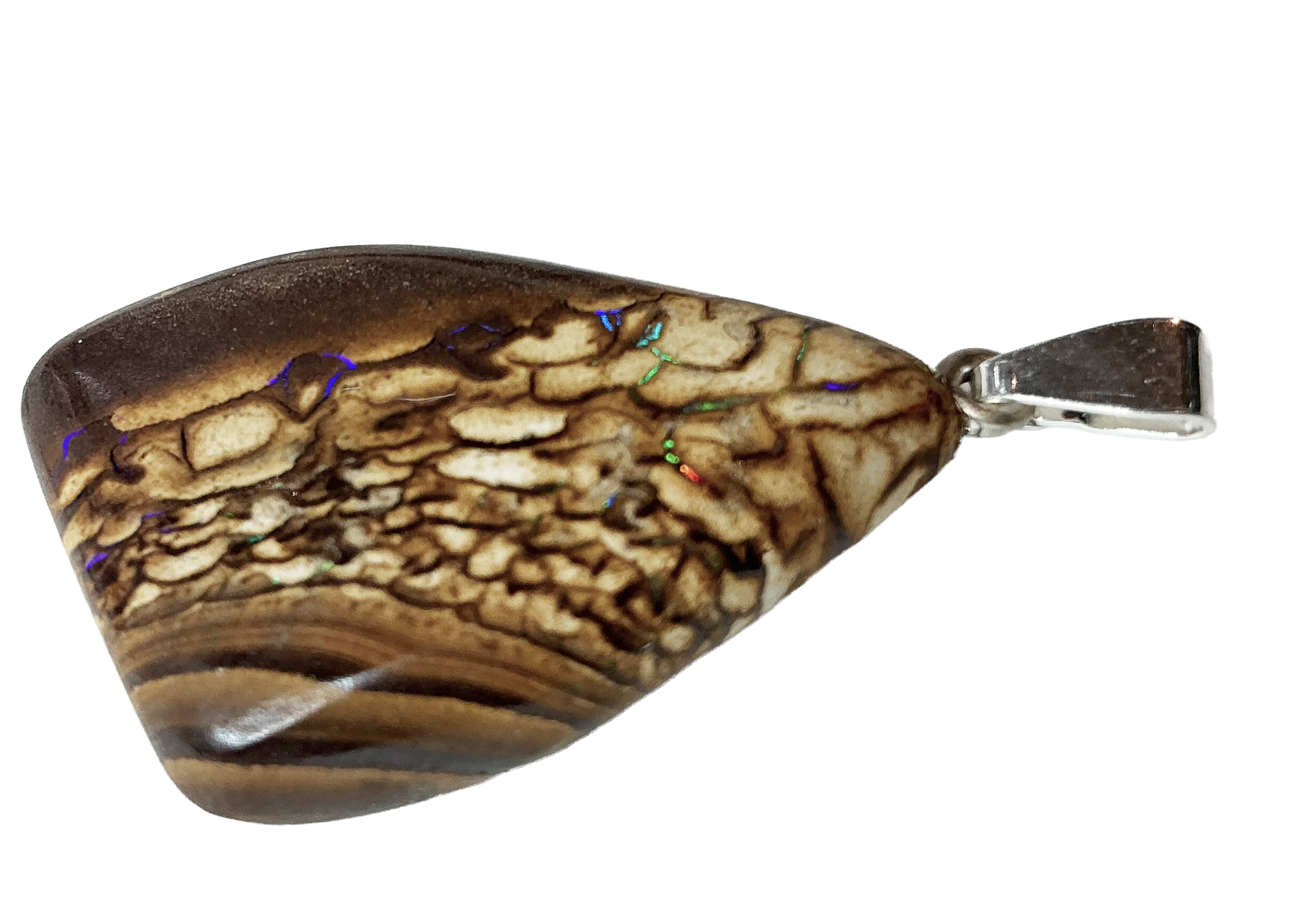 Boulderopal Anhänger mit Silber-V-Öse