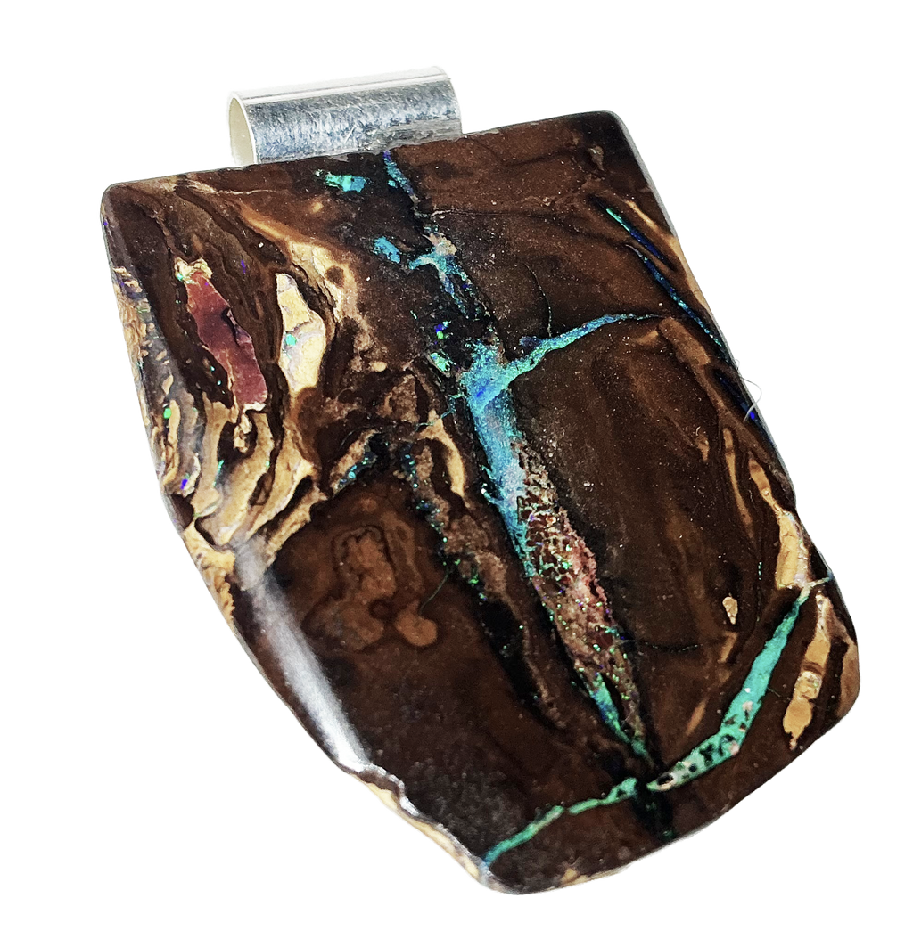 Boulderopal Anhänger mit Silber-Röhrchenöse