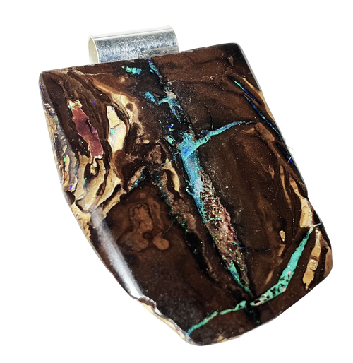 Boulderopal Anhänger mit Silber-Röhrchenöse