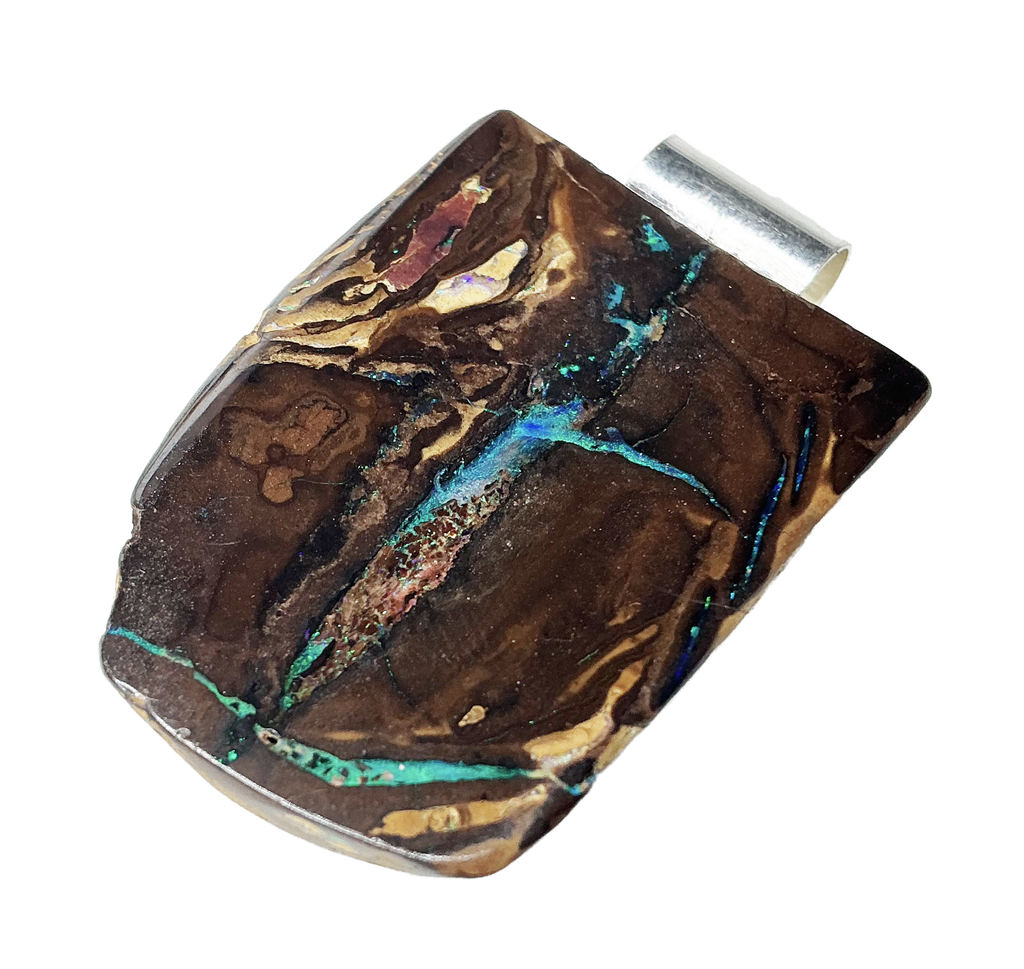 Boulderopal Anhänger mit Silber-Röhrchenöse