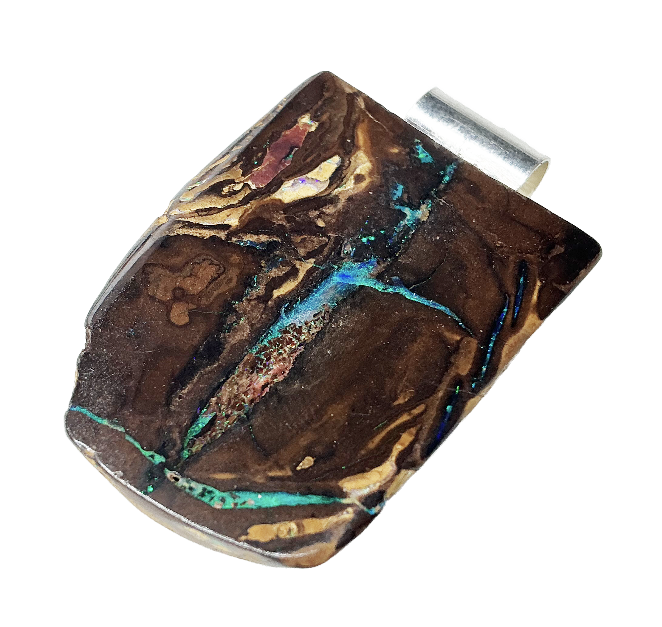 Boulderopal Anhänger mit Silber-Röhrchenöse