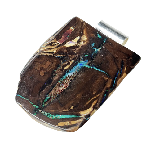 Boulderopal Anhänger mit Silber-Röhrchenöse
