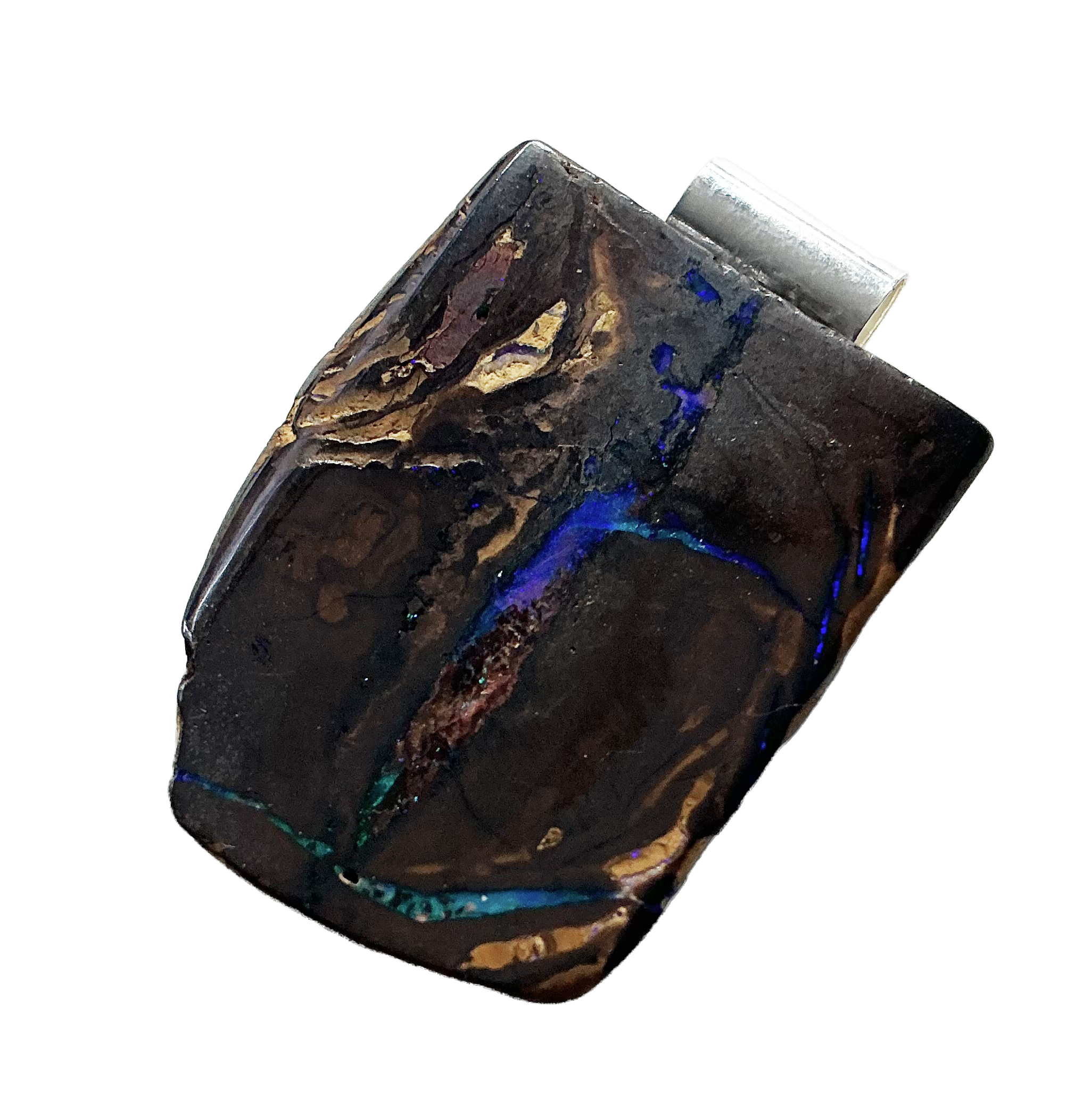 Boulderopal Anhänger mit Silber-Röhrchenöse