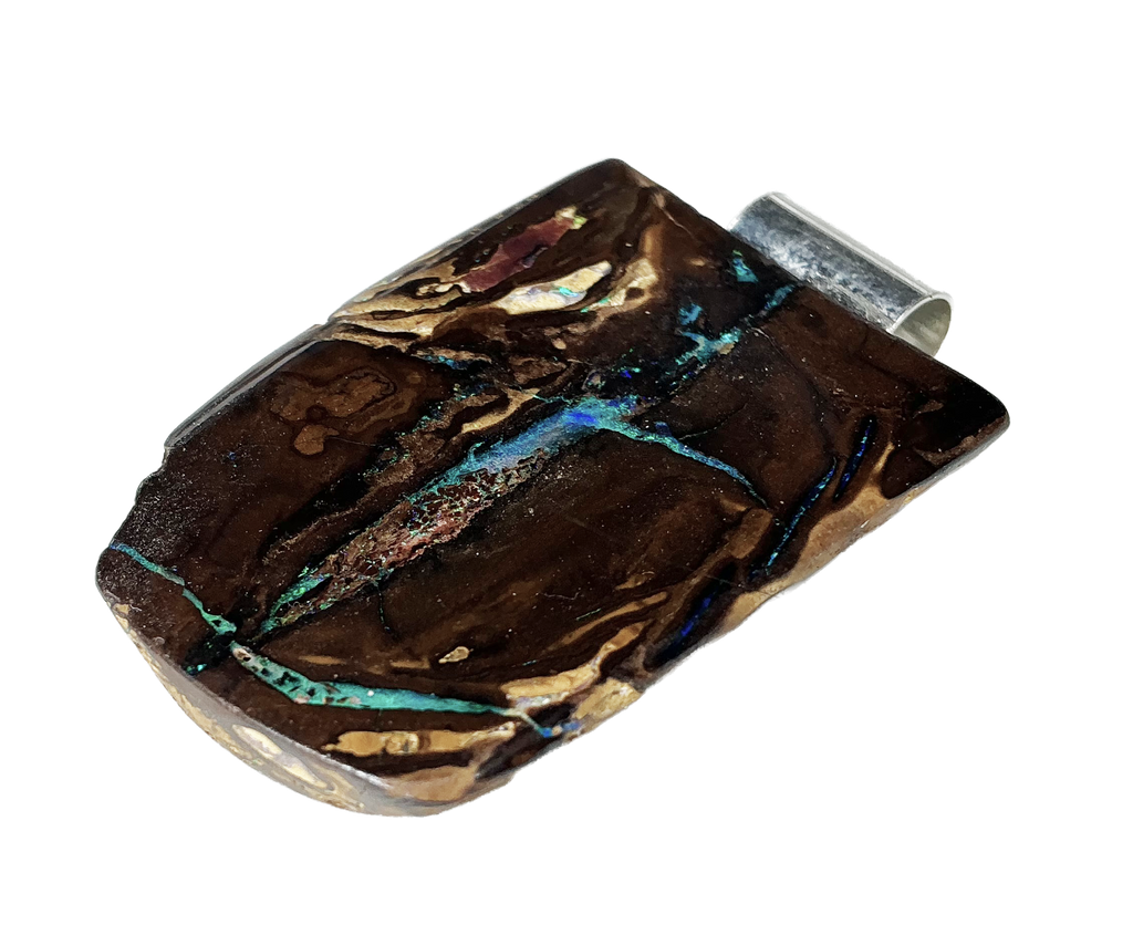 Boulderopal Anhänger mit Silber-Röhrchenöse