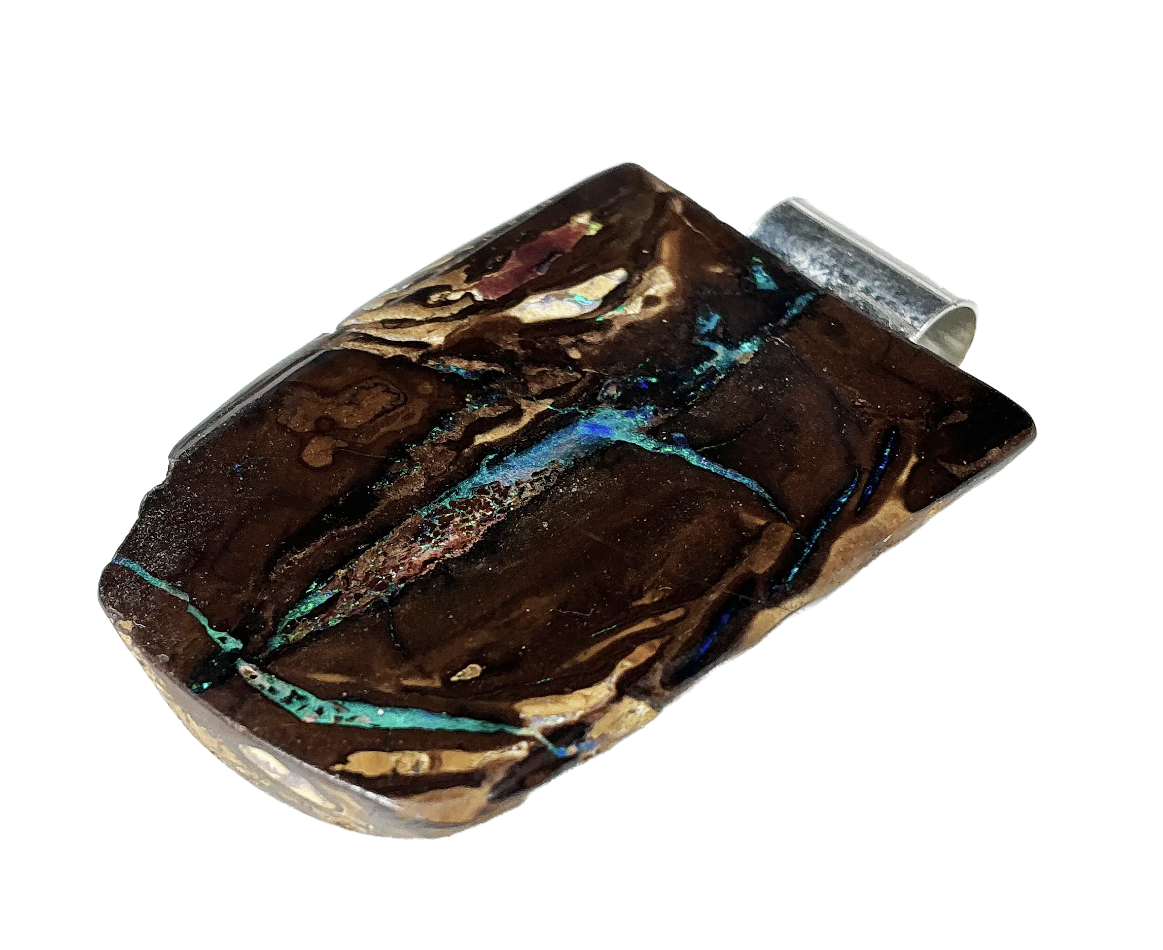 Boulderopal Anhänger mit Silber-Röhrchenöse